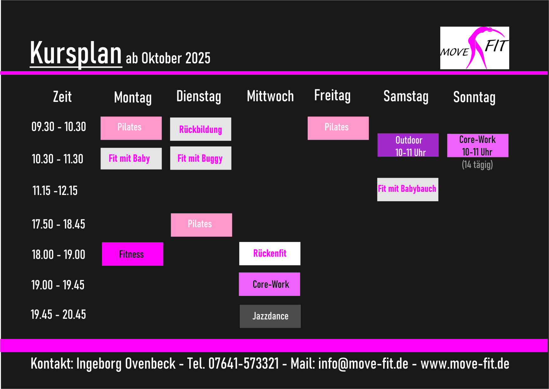 Stundenplan Okt 25